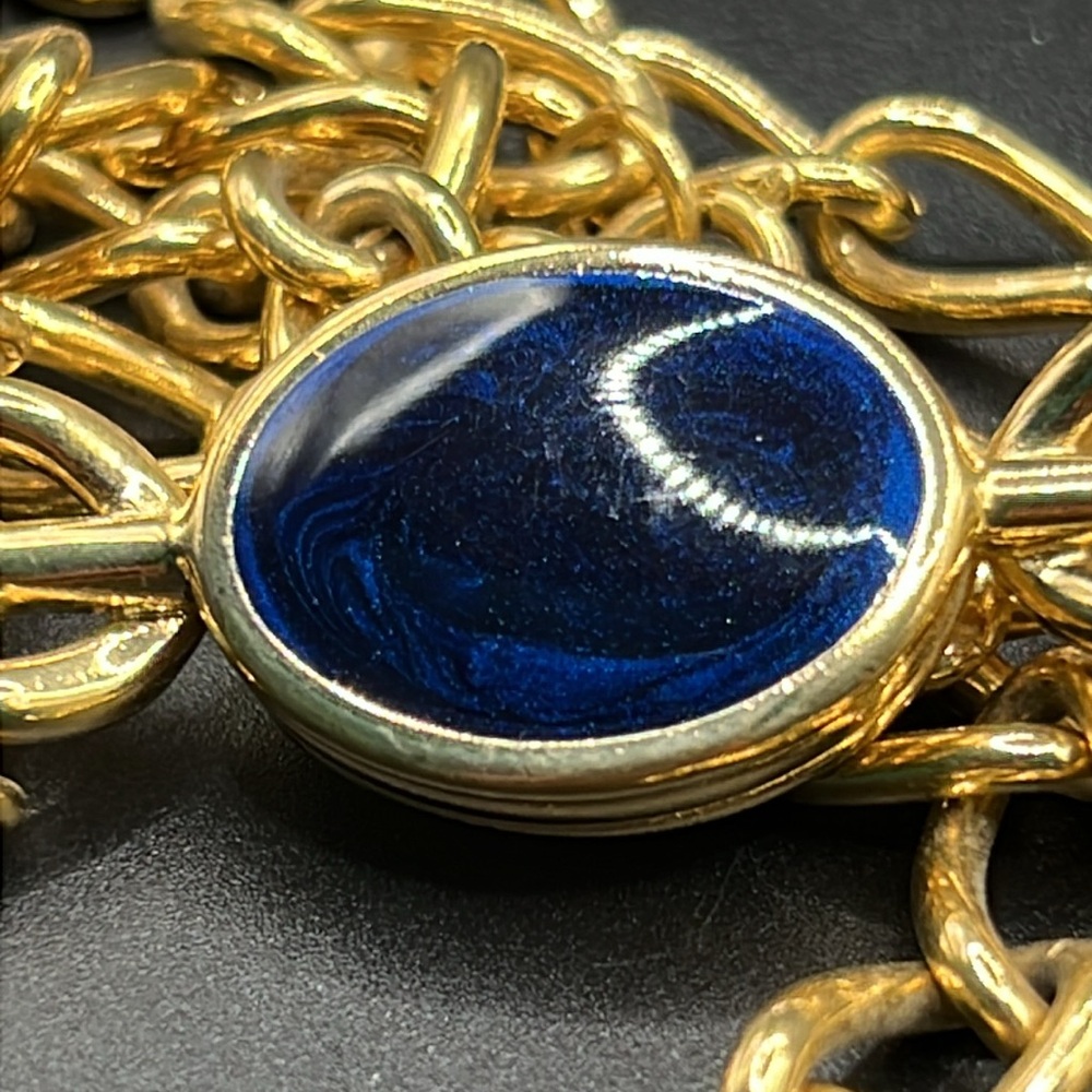 Vintage blue swirly dark blue necklace - Picture 4 of 4